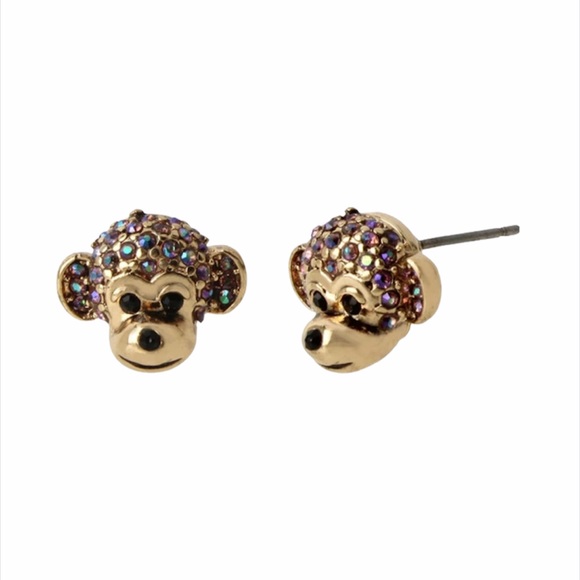 Betsey Johnson Welcome to the Jungle Monkey Studs - Picture 2 of 5